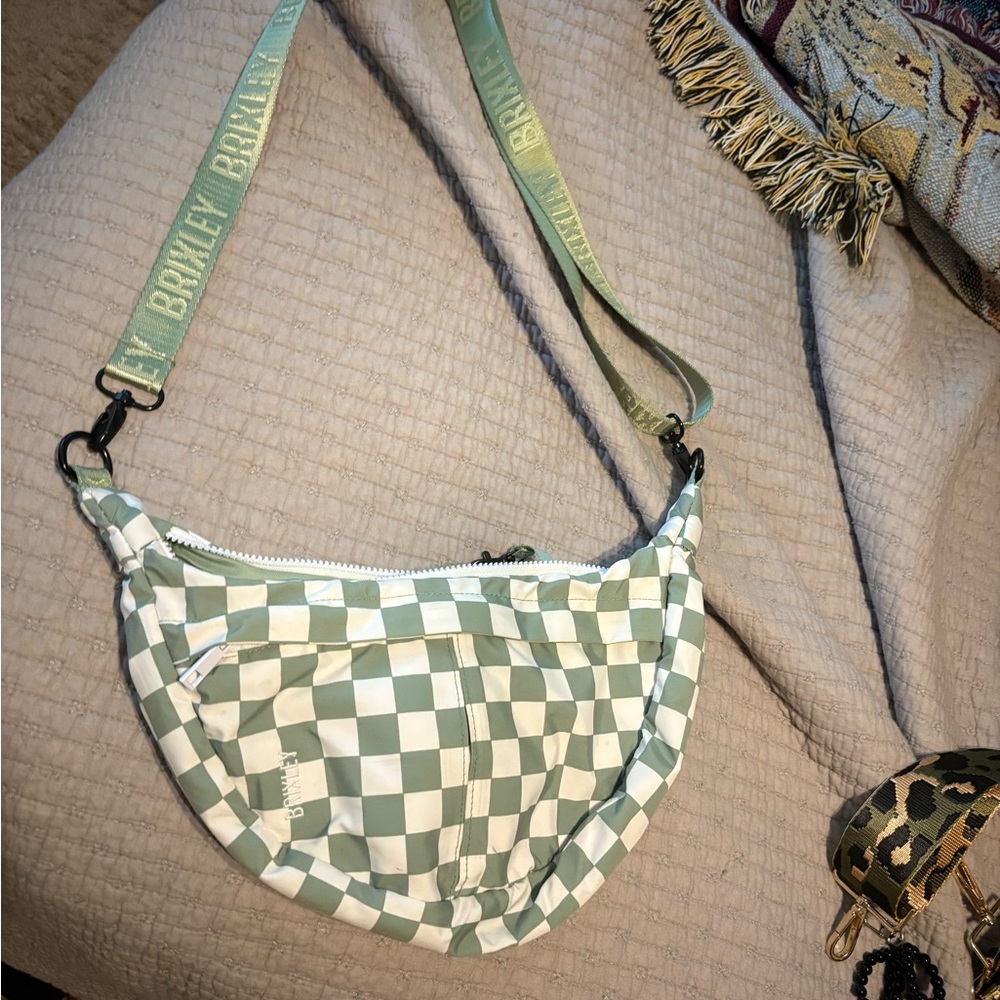 Brixley Green Checkered Crossbody